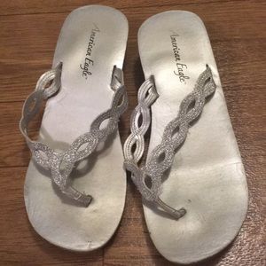 Silver American Eagle (Payless brand) sandals